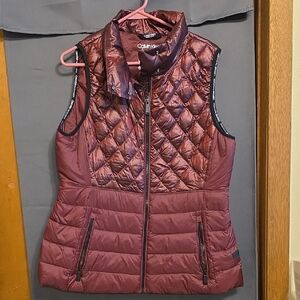 Calvin Klein Women's Maroon Quilted Vest